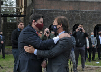 Adrián Peña y Presidente Lacalle Pou